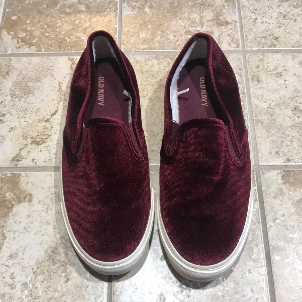 Velvet slip-ons